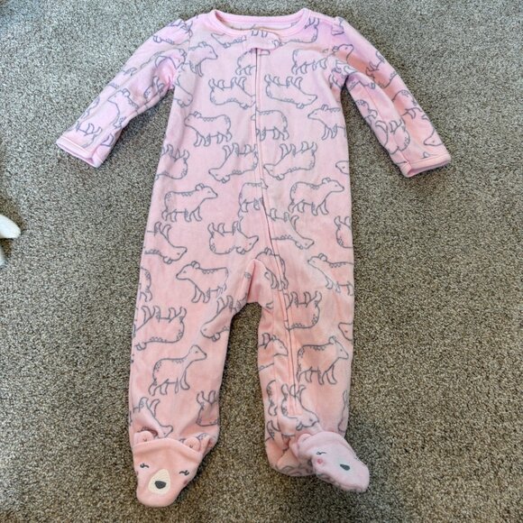 Carter’s 1-Piece Fleece Footie PJs Pink Size 6-9m baby - Picture 3 of 8